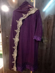 MAHRANI 3PC CHIFFON DRESS