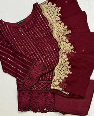 MAHRANI 3PC CHIFFON DRESS