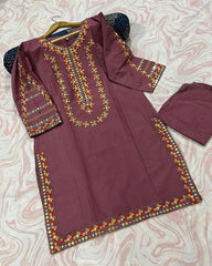 Embroidered lawn dress