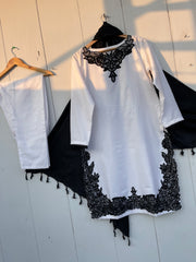 Laser cut embroidered dress