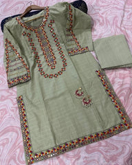 Embroidered lawn dress
