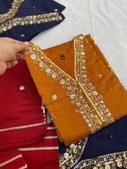 Kora dabka embroidered kurta