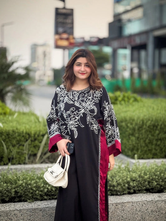 Silk kaftan with trouser