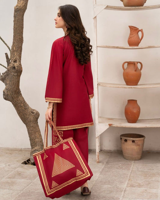Lawn coord set with bag