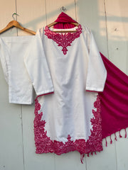 FARHA 3PC LASER EMBROIDERED DRESS