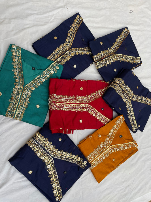 Kora dabka embroidered kurta