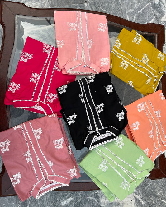BASIC EMBROIDERED COORD SET