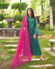 Jade Olive Luxury Pret - Embellished Organza Ensemble