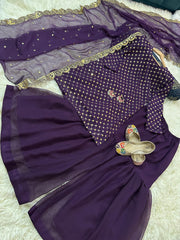 Chiffon Gharara Wedding Dress