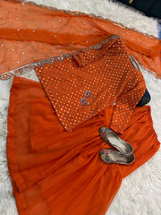 Chiffon Gharara Wedding Dress