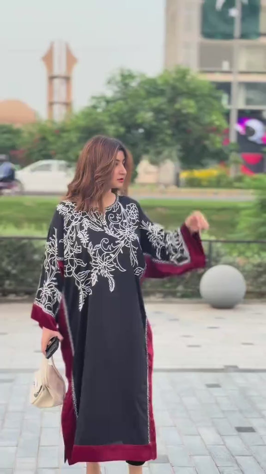 Silk kaftan with trouser