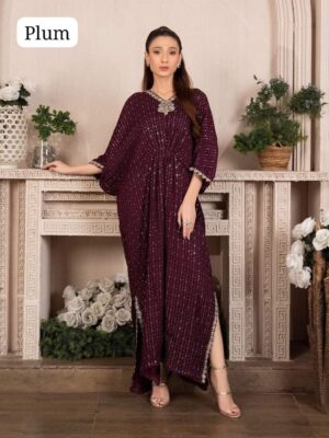 Chiffon Embroidered kafftan